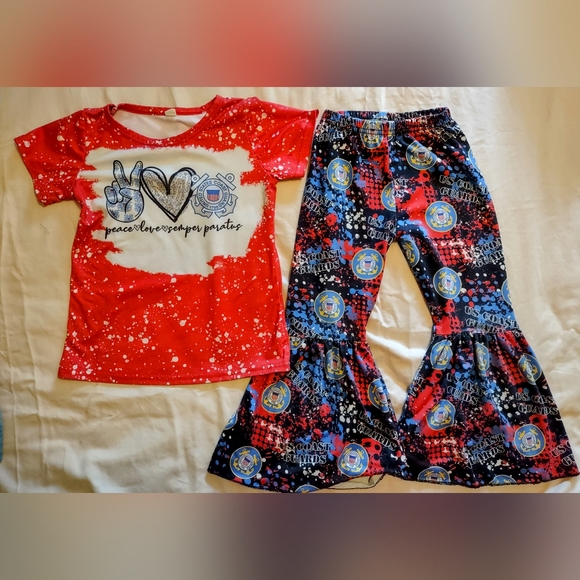 3T Childs Outfit Coast Guard Bell Bottoms & Top - Picture 3 of 10